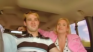 Hardcore reality video with two blond gays banging in a minivan