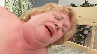 Fat granny Alice B gets her ugly pussy mercilessly drilled