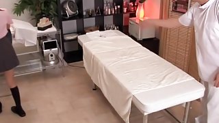 Voyeur massage video with asian cunt drilled very rough